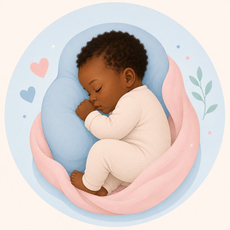 Illustration d'un bébé endormi dans un couffin